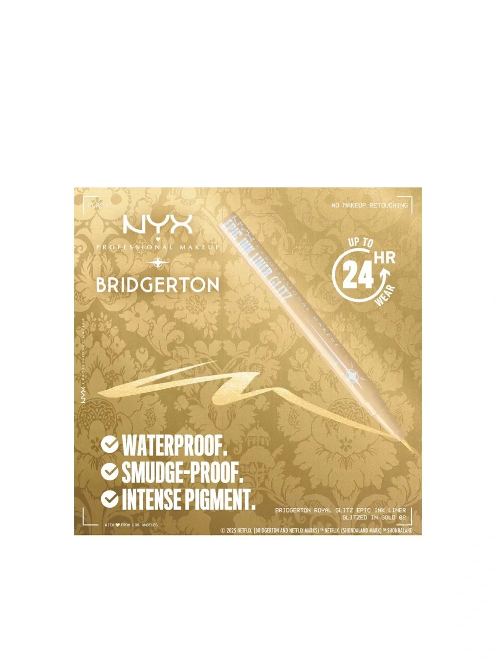 NYX Bridgerton Royal Epic Ink Liner Glitz — Waterproof Silver & Gold Duo
